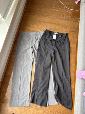 Two Women's H&M NWT Dress Pants - Light Gray & Charcoal